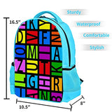LORVIES Colorful Educational Alphabet Backpack Kids School Book Bags for Elementary Primary Schooler for Boys