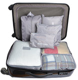7 Set Travel Cubes,5 Colors Waterproof Mesh Durable Luggage Packing Organizers,1 Travel Shoe Bag,6 Set Packing Cubes (Gray)