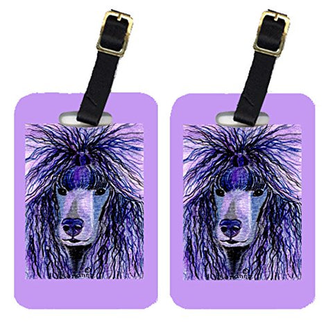 Caroline's Treasures SS8800BT Pair of 2 Poodle Luggage Tags, Large, multicolor