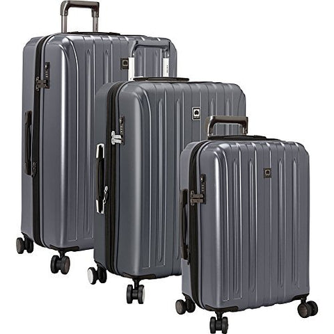 Delsey Luggage Titanium 3 Piece Expandable Hardside Spinner Luggage Set, Graphite
