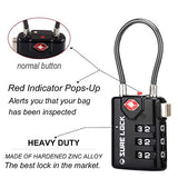 Tsa Compatible Travel Luggage Locks, Inspection Indicator, Easy Read Dials- 1, 2 & 4 Pack