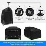 Wheeled Laptop Backpack with USB Charging Port Waterproof Luggage Suitcase