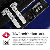 FOCHIER F Hard Shell Luggage 3 Piece Set with Spinner Wheels, Expandable Lightweight Suitcase with TSA Lock 20 24 28 Inch, Blue