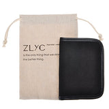 Zlyc Canvas Passport Wallet With Leather Trim (Black)
