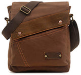Small Vintage Canvas Messenger Bag Ipad Shoulder Bag Travel Portfolio Bag Crossbody Purse