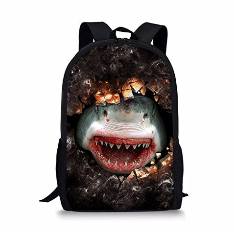 Bigcardesigns Kids Shark Backpack Schoolbag Book Bag Teenagers Satchel