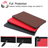 Amazon Fire HD 8 Tablet Case, Buruis Premium Leather Shockproof fire 8 Case Trifold Stand Cover