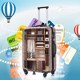 Apelila 5 Piece Luggage Sets,Travel Suitcase Spinner Hardshell Lightweight w/Free Suitcase Cover& Hanger (4PC Champagne Gold With Bag)
