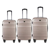 Expandable Luggage Set Lightweight Suitcase with TSA Locks Spinner Wheels ABS+PC Premium Hardshell,BURGUNDY, 3 pcs set(20'24'28') (Champagne)