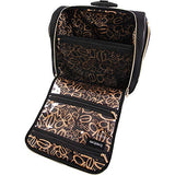 BEBE Women's Evans Wheeled Under The Seat Carry On Bag, Black Croc