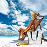 Dapper&Doll Pineapple Beach & Tote Bag Gifts for Women - Waterproof Zipper Top for Boat, Pool, Work - Gift for Women and Nurses