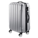 Aw 3 Piece Luggage Set 20" 24" 28" Silver Rolling Travel Case Lockable Abs Suitcase Trip