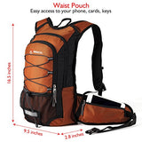 MIRACOL Hydration Backpack with 2L BPA Free Water Bladder, Thermal Insulation Pack Keeps Liquid Cool up to 4 Hours, Perfect Outdoor Gear for Hiking, Cycling, Camping, Running （Dark Orange）