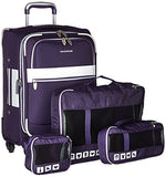Us Traveler Alamosa 4-Piece Carry-On Luggage Set, Purple