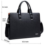 Bostanten Formal Leather Briefcase Shoulder Laptop Business Bag For Men Black