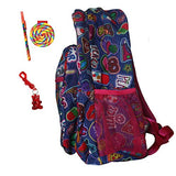 Emoji Denim Patch Large Backpack, Notepad/Pen & Keychain Multi-Pack, Book Bag