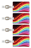 Tag Crazy Rainbow Slide Premium Luggage Tags Set Of Four, Red, One Size