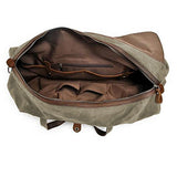S-Zone Waterproof Waxed Canvas Leather Trim Travel Tote Duffel Handbag Weekend Bag