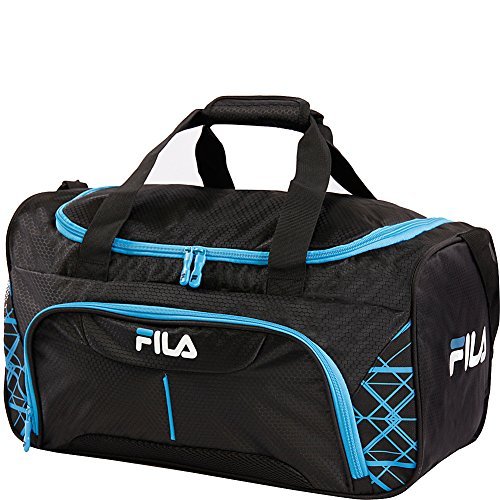 Fila Fastpace Small Sports Duffel Bag Gym, Black/Blue, One Size