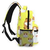 Casual Backpack,Cute Guinea Pig Poses Cartoon,Business Daypack Schoolbag For Men Women Teen