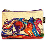Laurel Burch Mythical Horses Cosmetic Purse (Multicolored Horse In Baige Background D)
