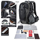 FENGDONG 40L Waterproof Lightweight Outdoor Daypack Hiking,Camping,Travel Backpack for Men Women Black