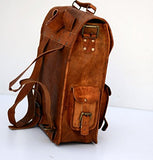 Vintage Leather Macbook Briefcase 2-In-1 Leather School Bag Backpack Rucksack