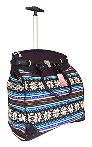 Trendy Flyer Computer/Laptop Rolling Bag 2 Wheel Case Tribal Blue