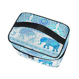 Makeup Bag Blue Paisley Elephant Travel Cosmetic Bags Organizer Train Case Toiletry Make Up Pouch
