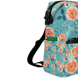 Colourlife Pink Roses Stylish Casual Shoulder Backpacks Laptop School Bags Travel Multipurpose