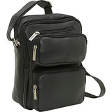 Le Donne Leather Multi Pocket Mens Bag - Black