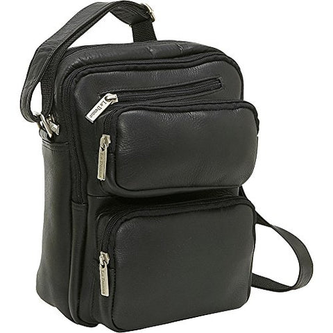 Le Donne Leather Multi Pocket Mens Bag - Black