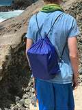 Bulk 20 Pack of Drawstring Backpacks - Sports Bag Cinch Sack (Blue)