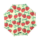 Reverse Umbrella Watercolor Strawberry Hearts Windproof for Car