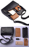 Saierlong New Mens Black Genuine Leather Briefcase Messenger Bags Business Handbags