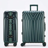 New Aluminum Frame Rolling Luggage Women Travel Bag Trolley Suitcase Carry On Luggage,Green,26