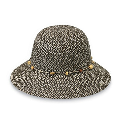 Wallaroo Women'S Naomi Sun Hat - Natural Woven Fibers - Upf50+ (Charcoal)