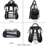 LOKASS Large Clear Backpack Transparent Multi-Pockets Backpacks/Outdoor Backpack Fit 15.6 Inch