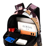 LORVIES Japanese Circle Pattern Lightweight School Classic Backpack Travel Rucksack for Girls Women Kids Teens