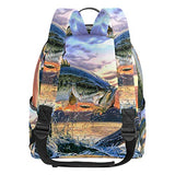 CHLBOJ Bass Fish School Backpacks for Boys Girls Bookbag