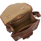 Sharo Leather Bags Long Three-In-One Backpack/Brief/Messenger (Brown)