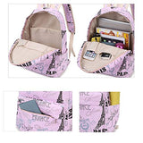 Fanci Flora Flower Prints Elementary School Rucksack Backpack for Teenage Girls Canvas Casual