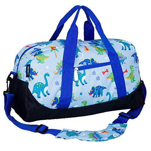 Wildkin Kids Overnighter Duffel Bags for Boys & Girls, Measures 18 x 9 x 9 Inches Duffel Bag for Kids, Carry-On Size & Ideal for School Practice or Overnight Travel, BPA-free (Dinosaur Land)
