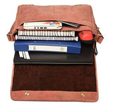 Devil Hunter Leather Laptop Messenger Bag Vintage Briefcase Satchel for Men and Women- 16 Inch