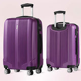 Luggage Set 3 Piece Set Suitcase set with TSA Lock Spinner Hard shell Lightweight (Purple)