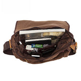 AUGUR Vintage Messenger Bag Ipad Bag Retro Canvas Crossbody Satchel Sling Bag (Khaki)