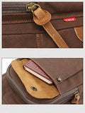 AUGUR Leisure Canvas Genuine Leather Small Sling Backpack For Men & Women (Coffee)