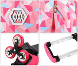 Fanci Geometric Figure Kids Rolling School Backpack Waterproof Nylon Trolley Carry on Luggage