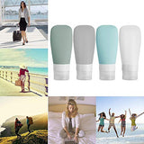 Silicone Travel Bottles, Vonpri Leak Proof Squeezable Refillable Travel Accessories Toiletries Containers Travel Size Cosmetic Tube for Shampoo Lotion Soap Liquids (2oz 4pack)