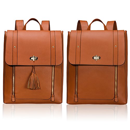 Estarer Women Pu Leather Backpack 15.6Inch Laptop Vintage College